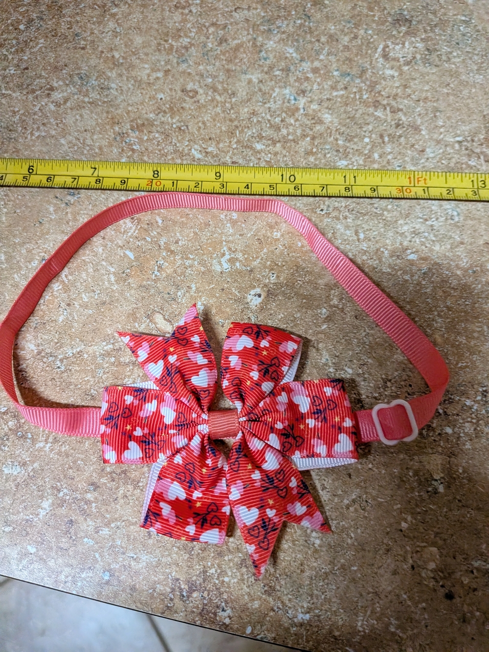 Adorable Valentine's Day Dog Collar with Bow